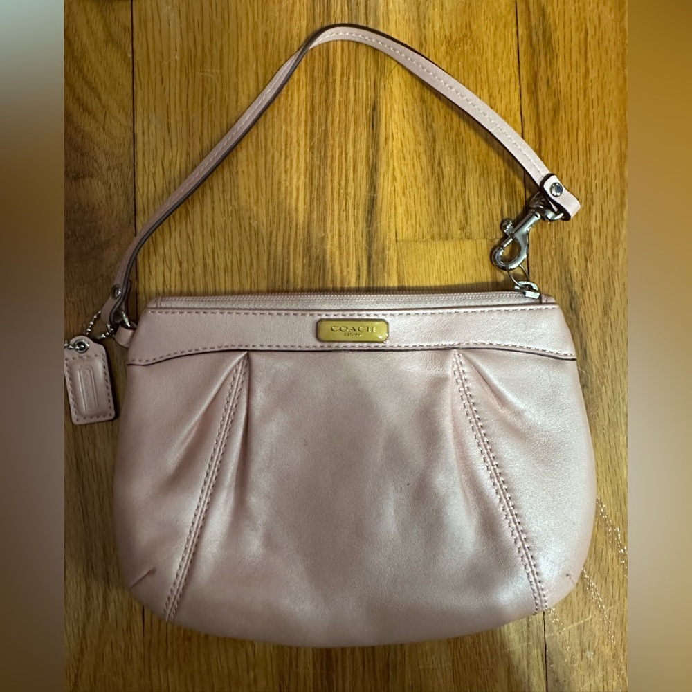 Coach Blush Pink Leather Wristlet